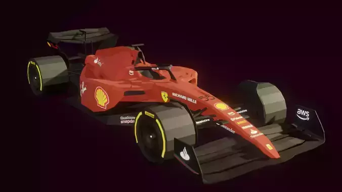 Lowpoly Ferrari F1-75
