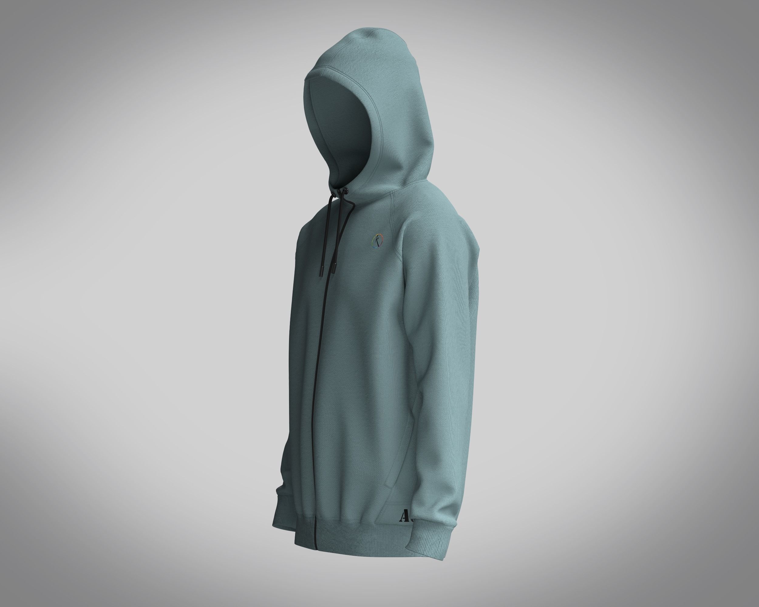Hoodie Raglan  3D model_5