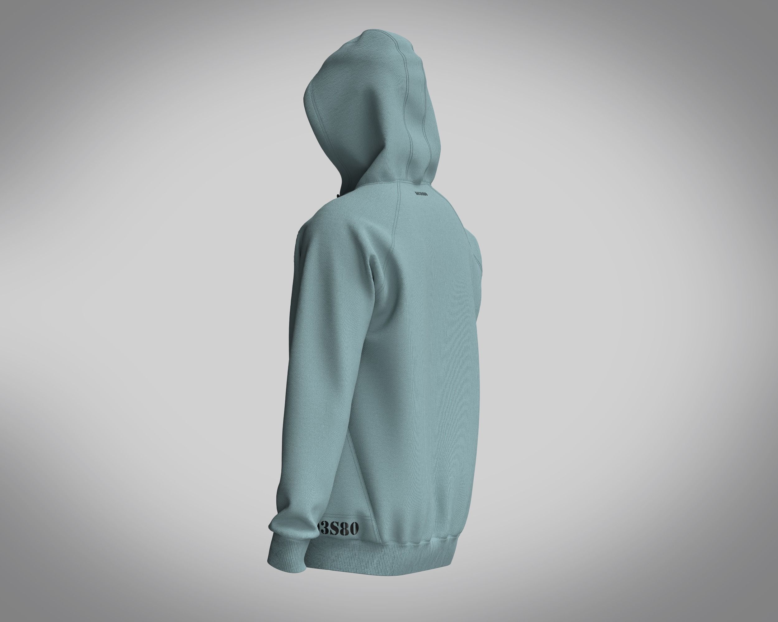 Hoodie Raglan  3D model_4