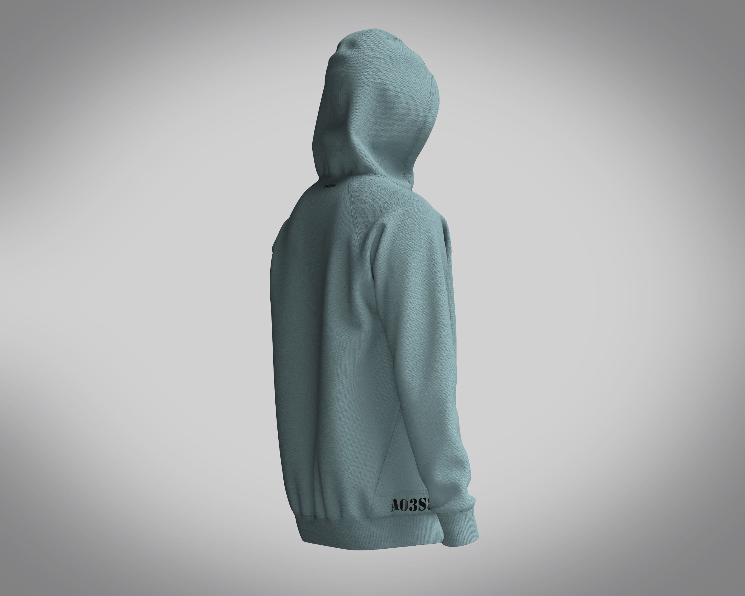 Hoodie Raglan  3D model_2