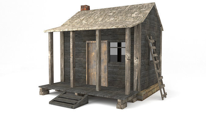 wood house Low-poly 3D model