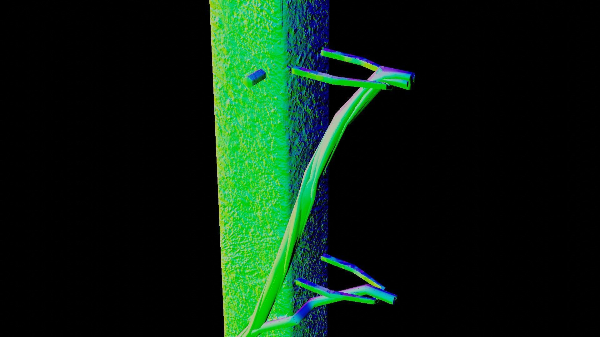 Concrete street lamp Low-poly 3D model_34