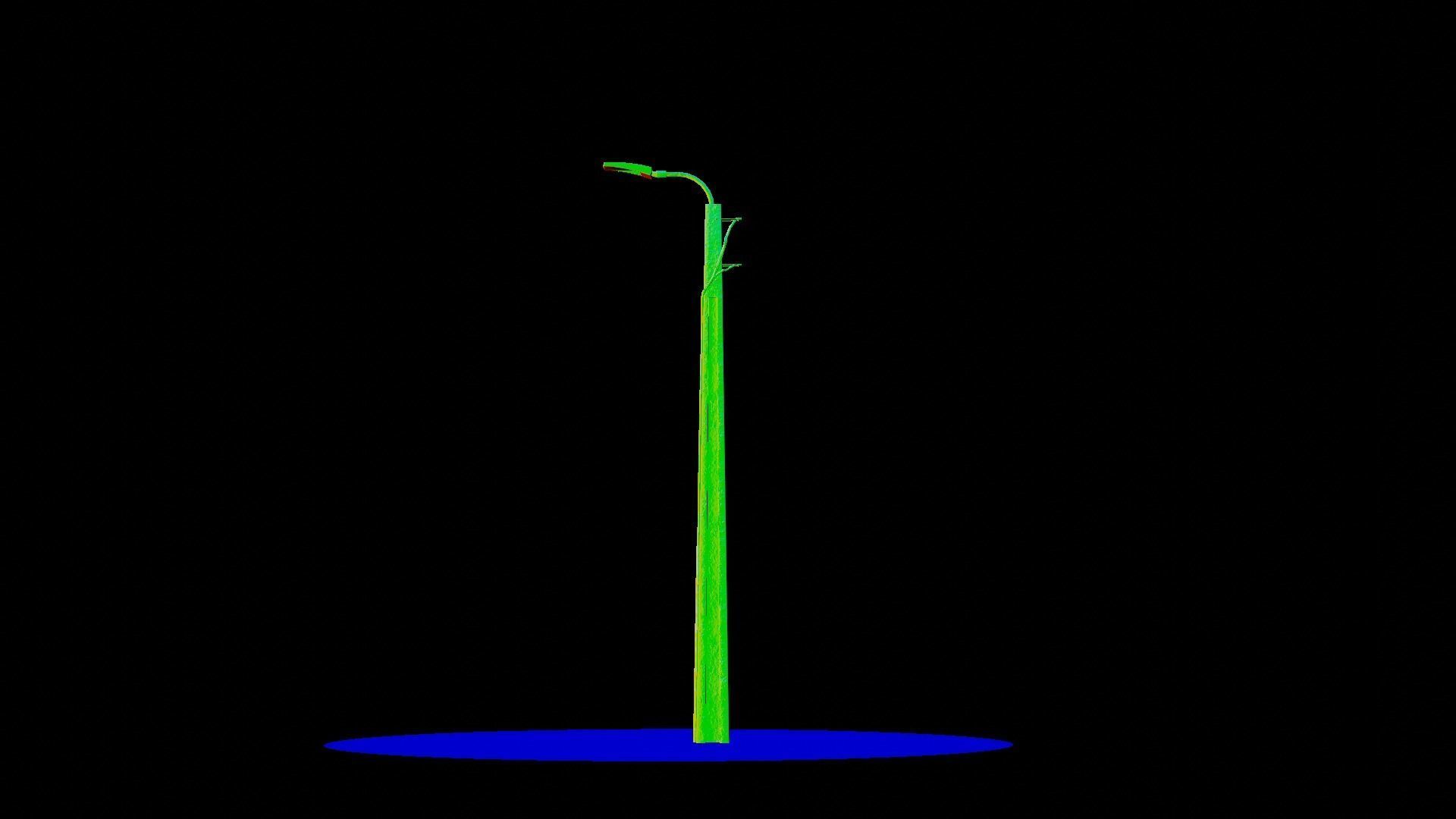 Concrete street lamp Low-poly 3D model_29