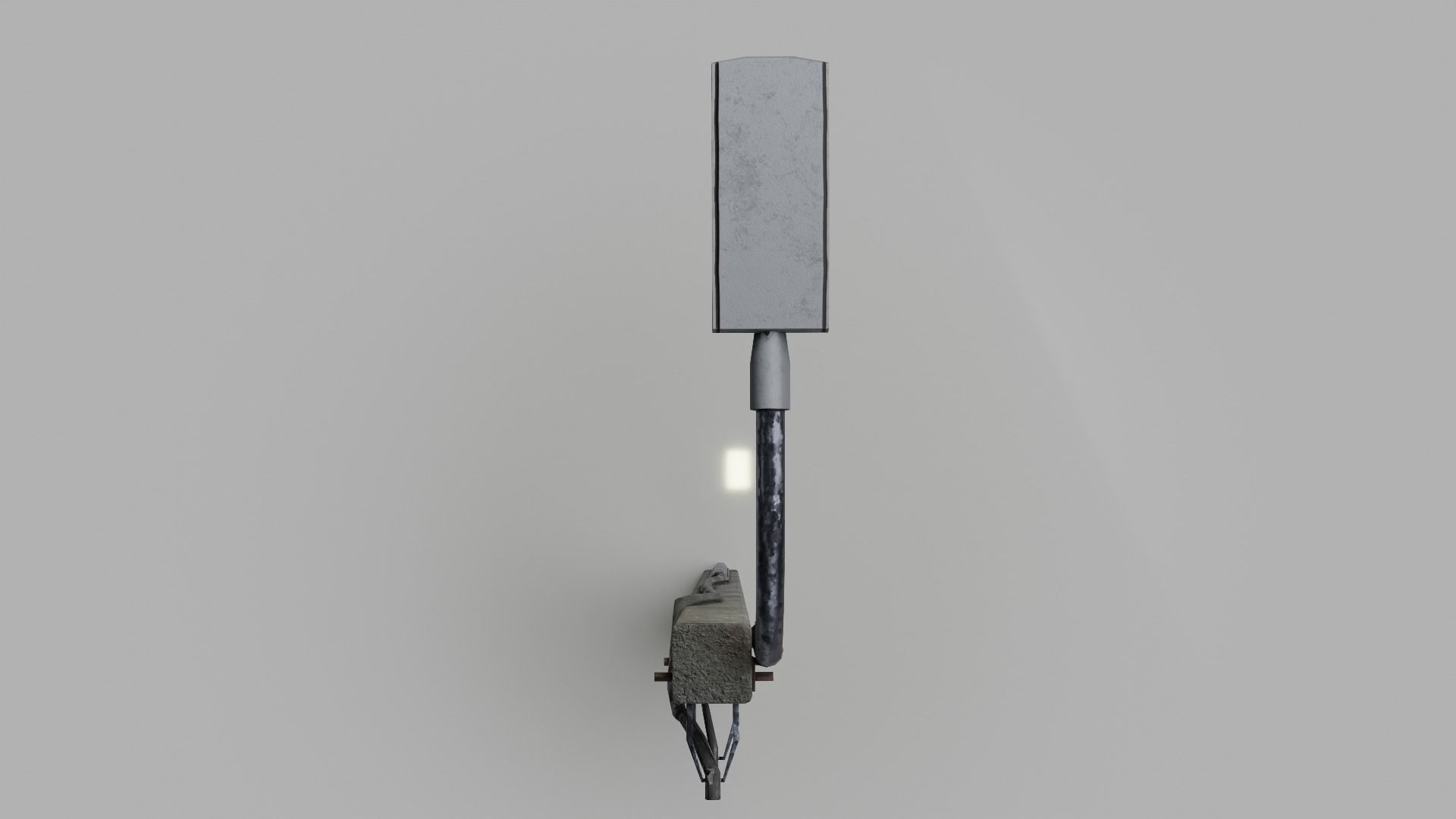 Concrete street lamp Low-poly 3D model_6