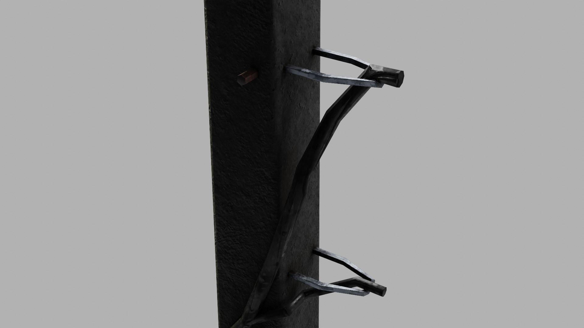 Concrete street lamp Low-poly 3D model_10