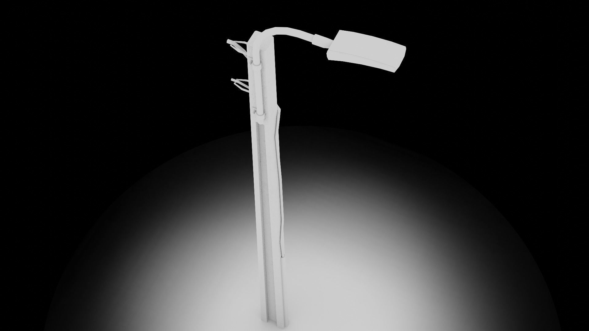 Concrete street lamp Low-poly 3D model_25