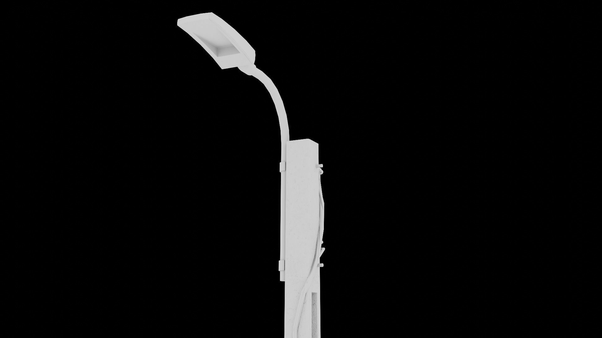 Concrete street lamp Low-poly 3D model_20