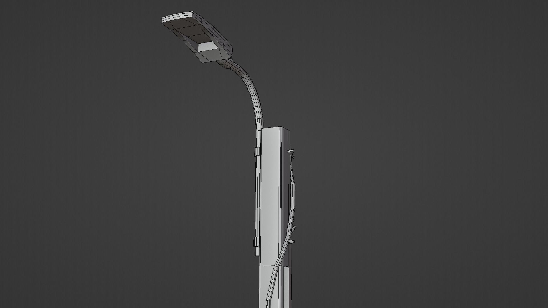 Concrete street lamp Low-poly 3D model_46