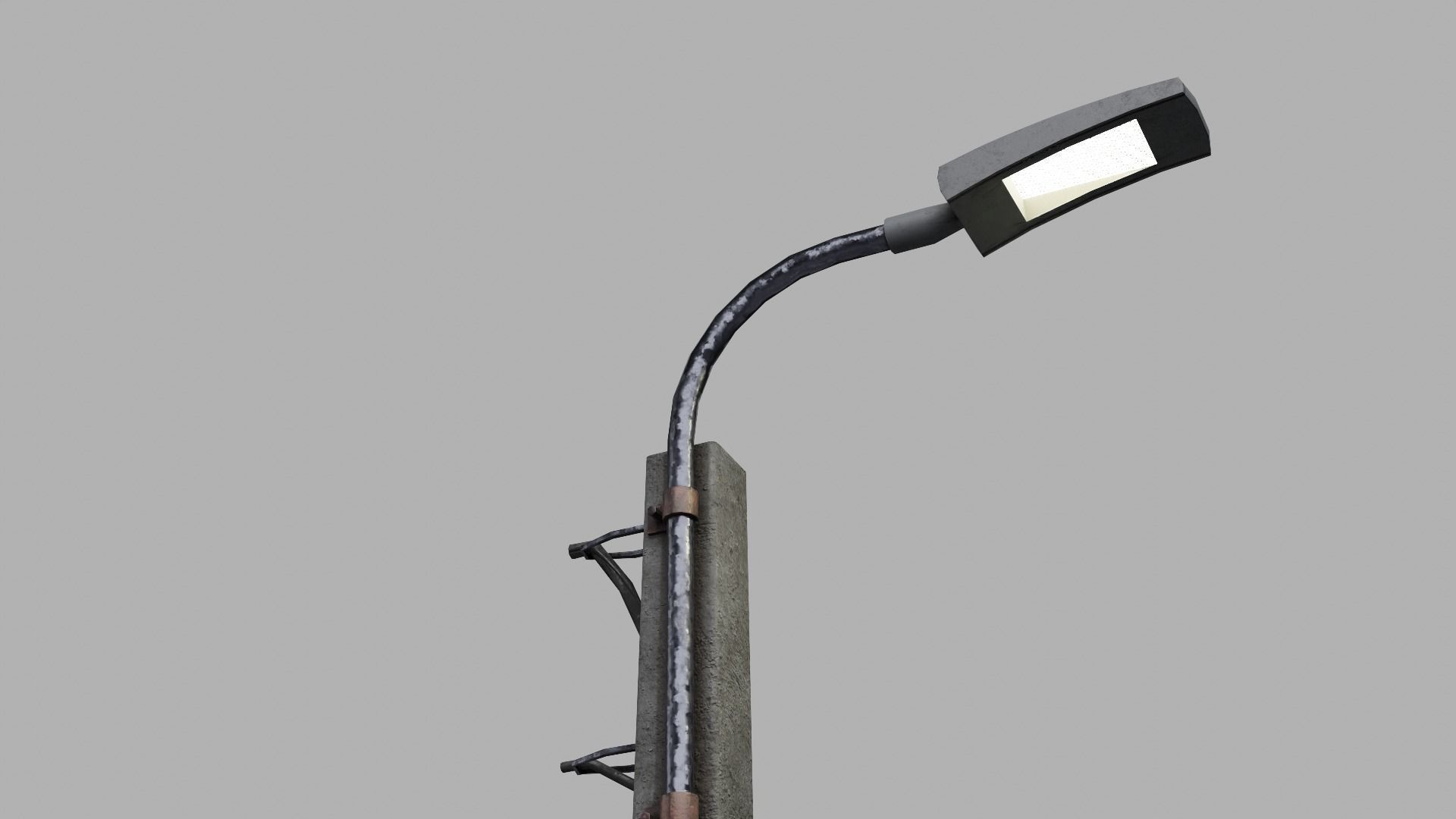 Concrete street lamp Low-poly 3D model_8