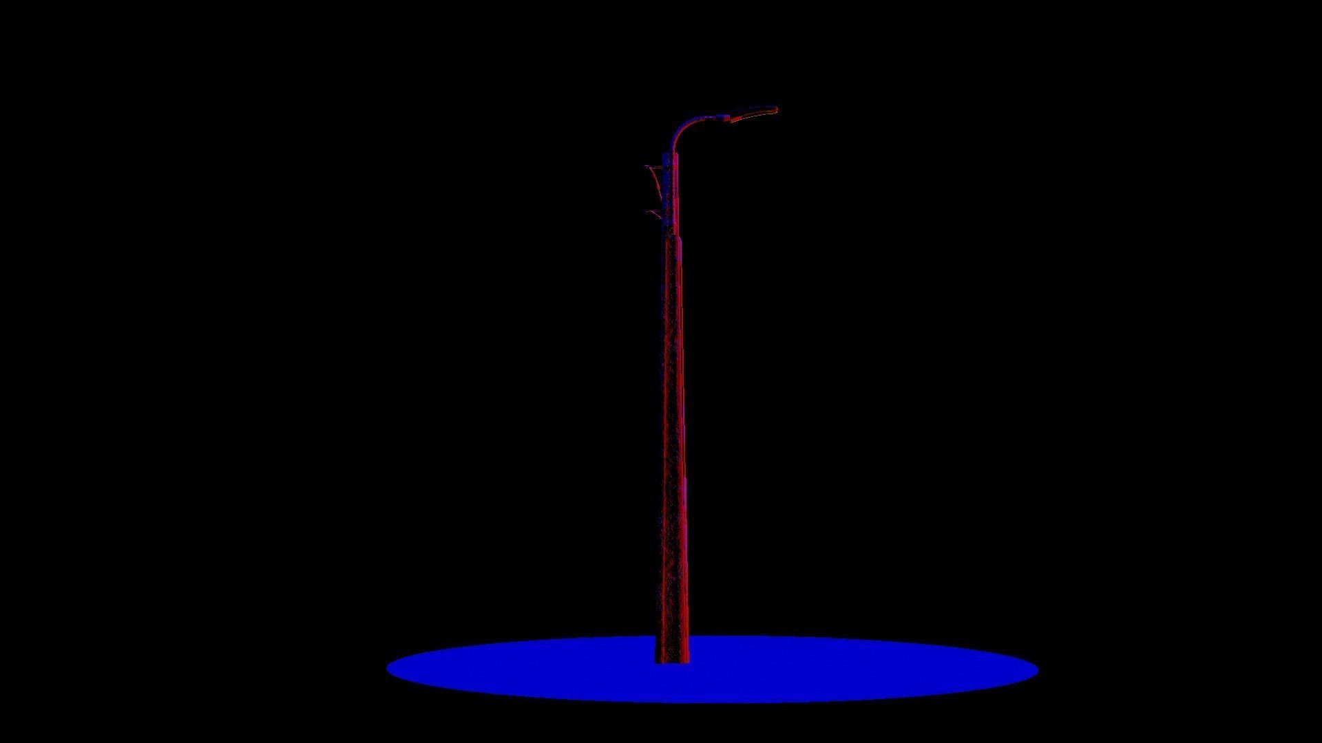 Concrete street lamp Low-poly 3D model_27