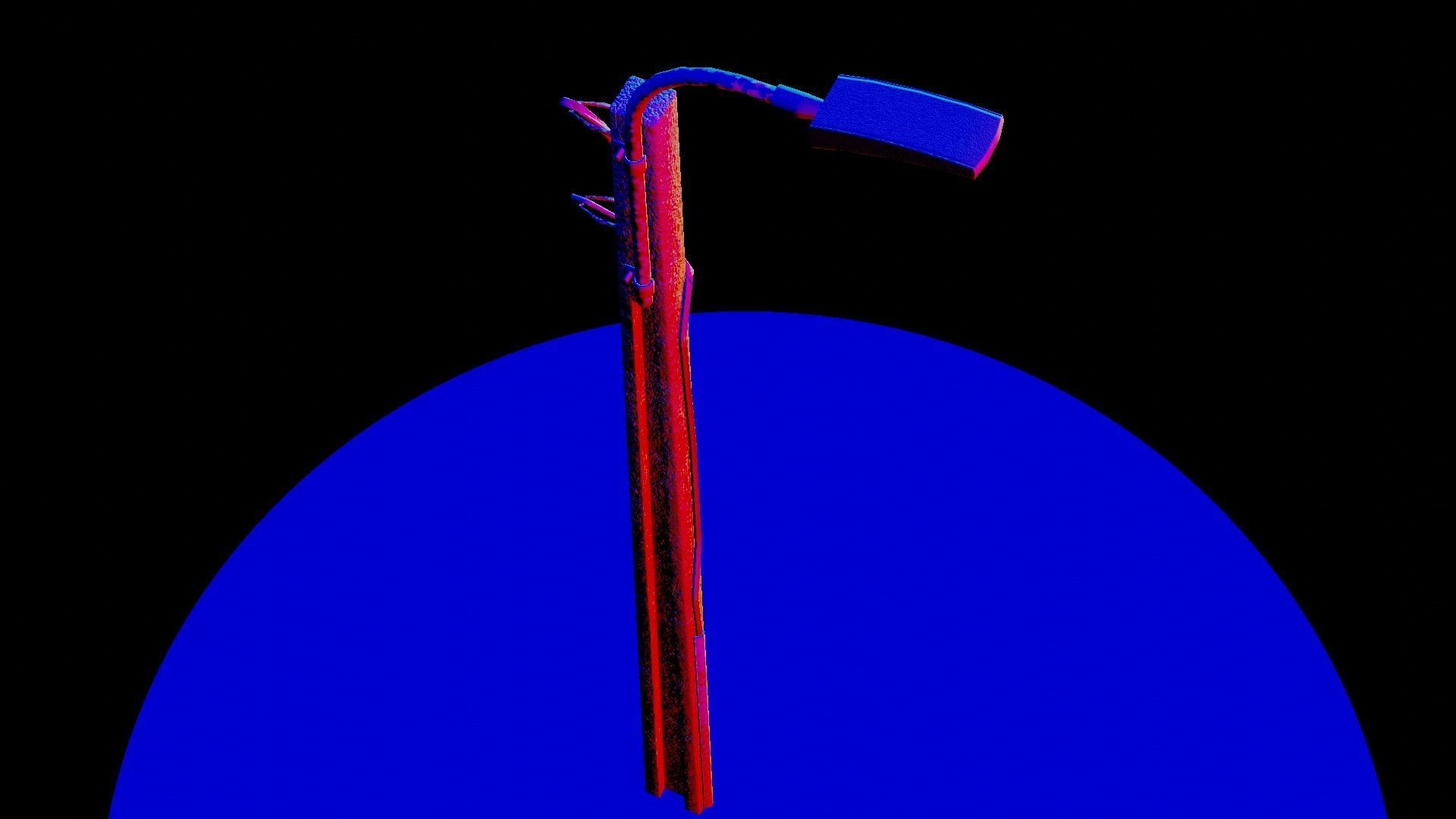 Concrete street lamp Low-poly 3D model_38