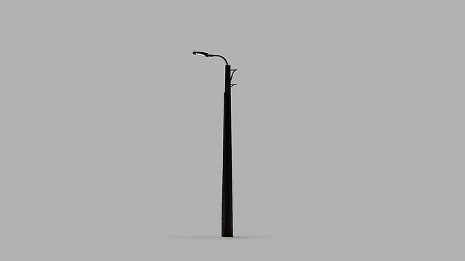 Concrete street lamp Low-poly 3D model
