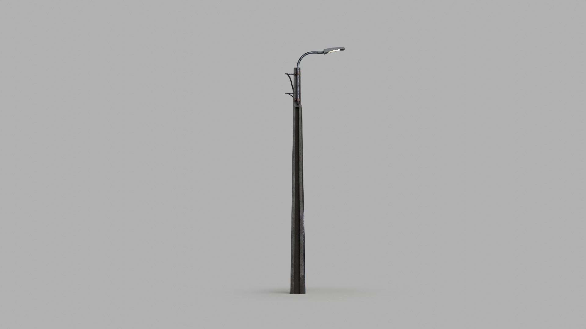 Concrete street lamp Low-poly 3D model_2