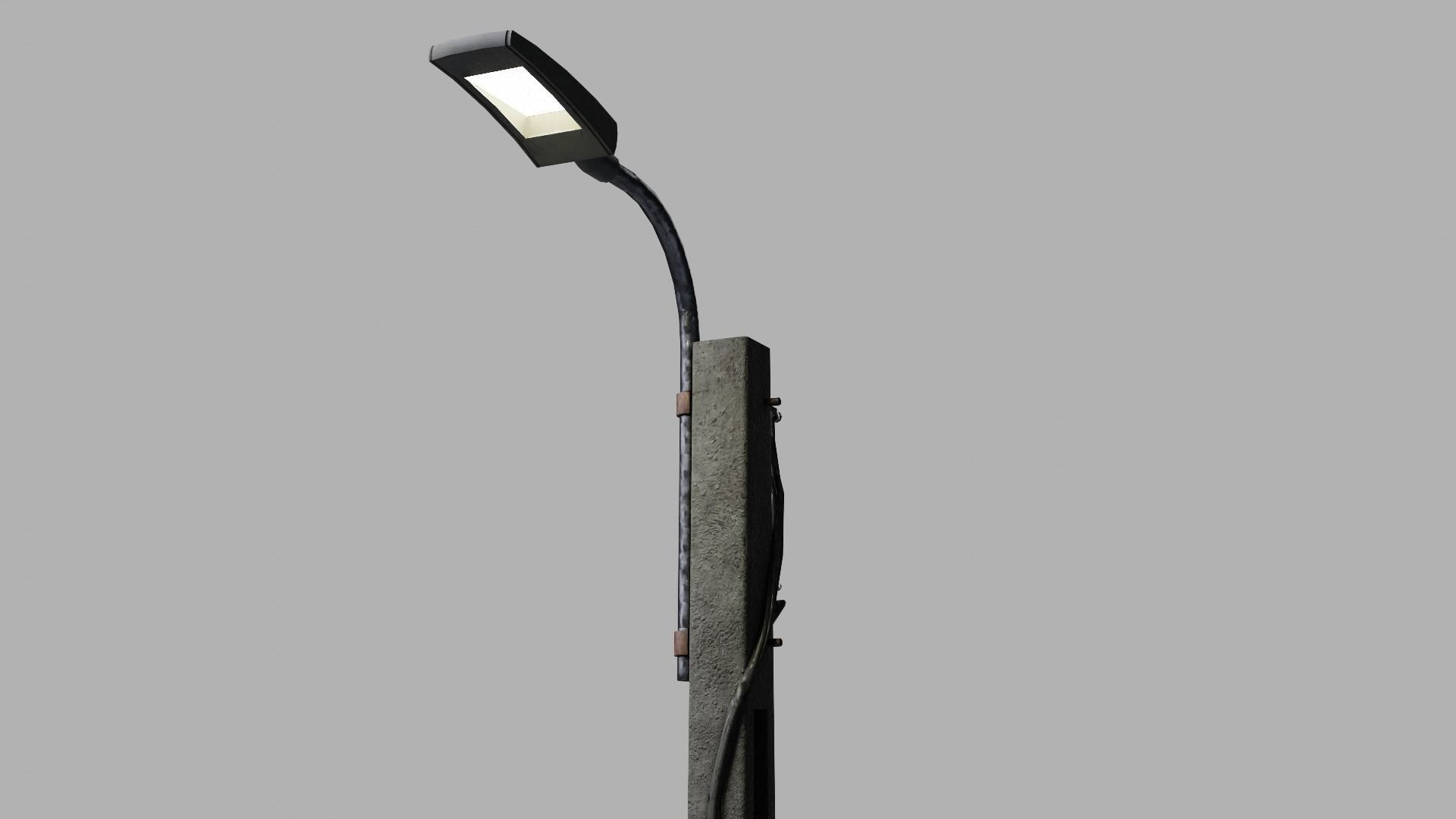 Concrete street lamp Low-poly 3D model_7