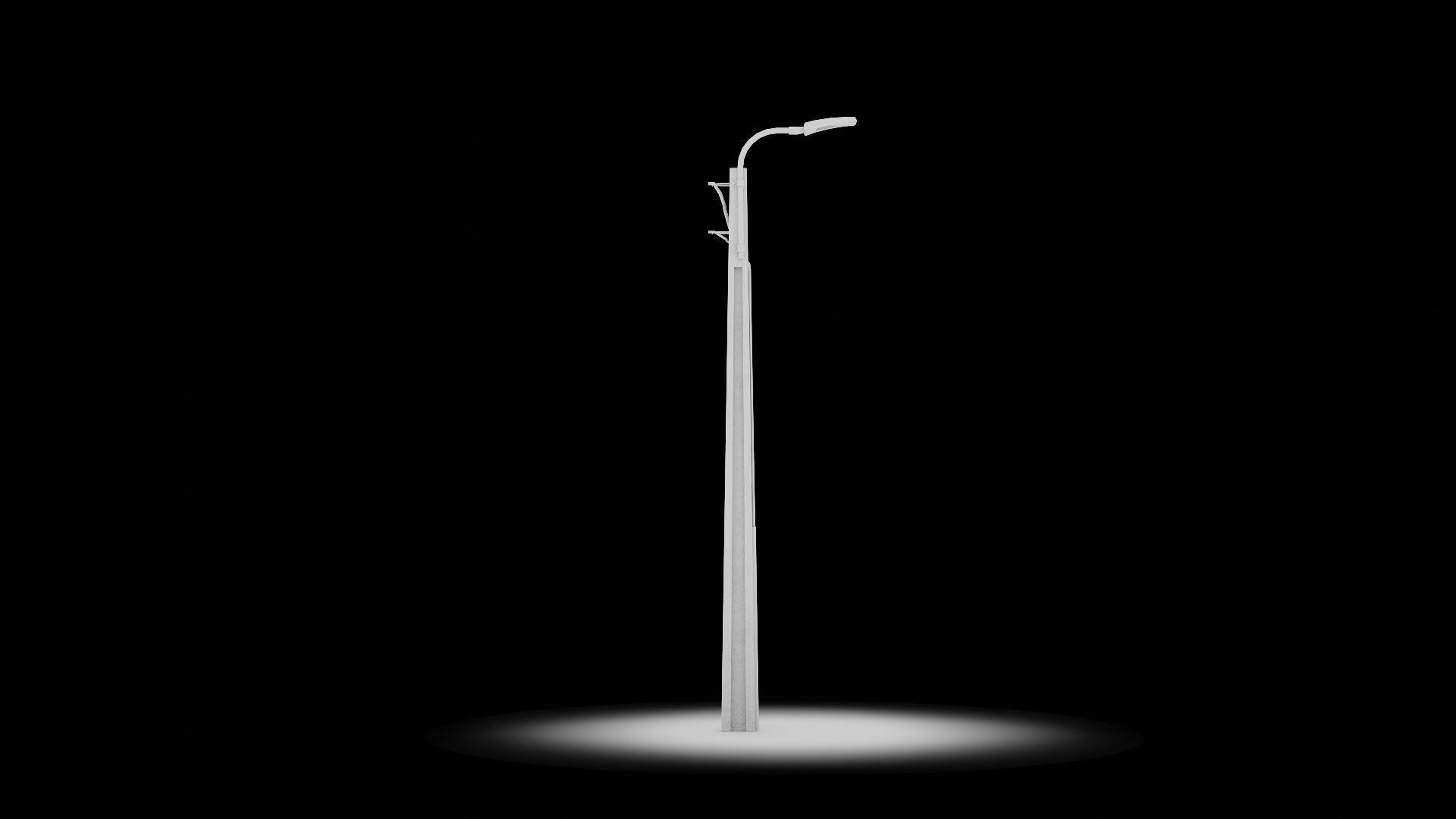 Concrete street lamp Low-poly 3D model_14