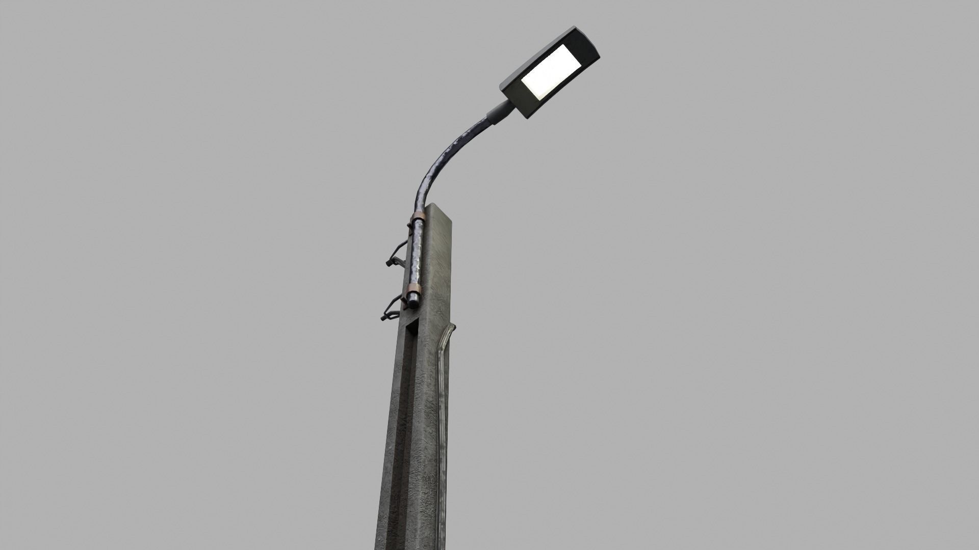 Concrete street lamp Low-poly 3D model_11