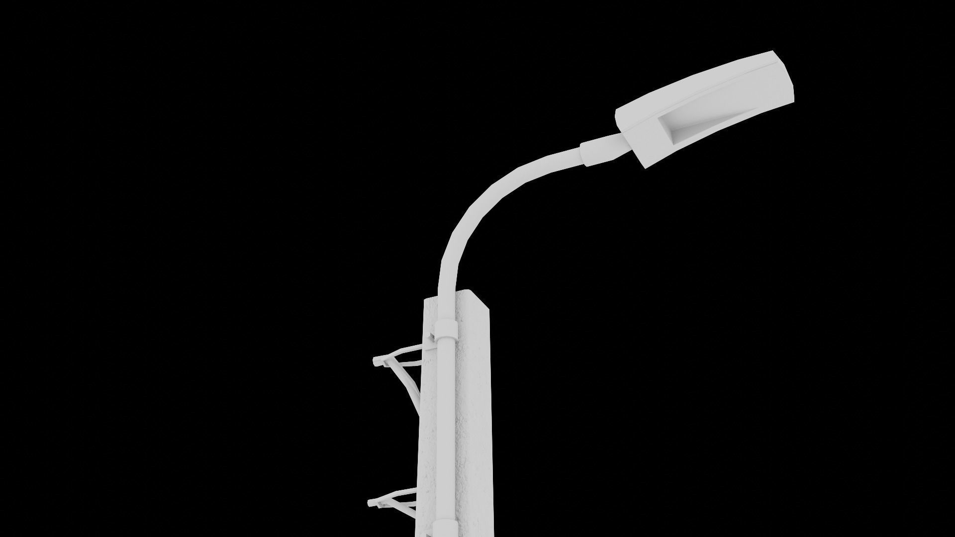 Concrete street lamp Low-poly 3D model_19