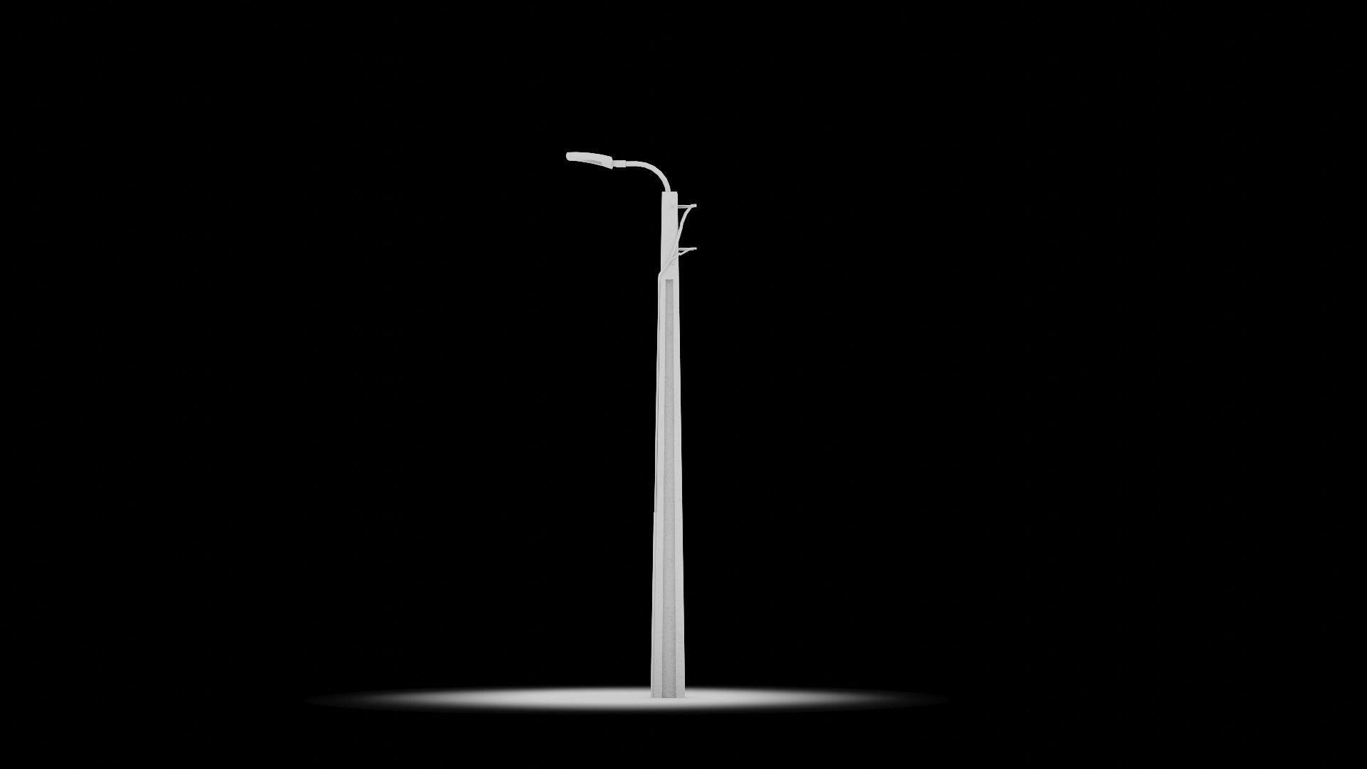 Concrete street lamp Low-poly 3D model_16