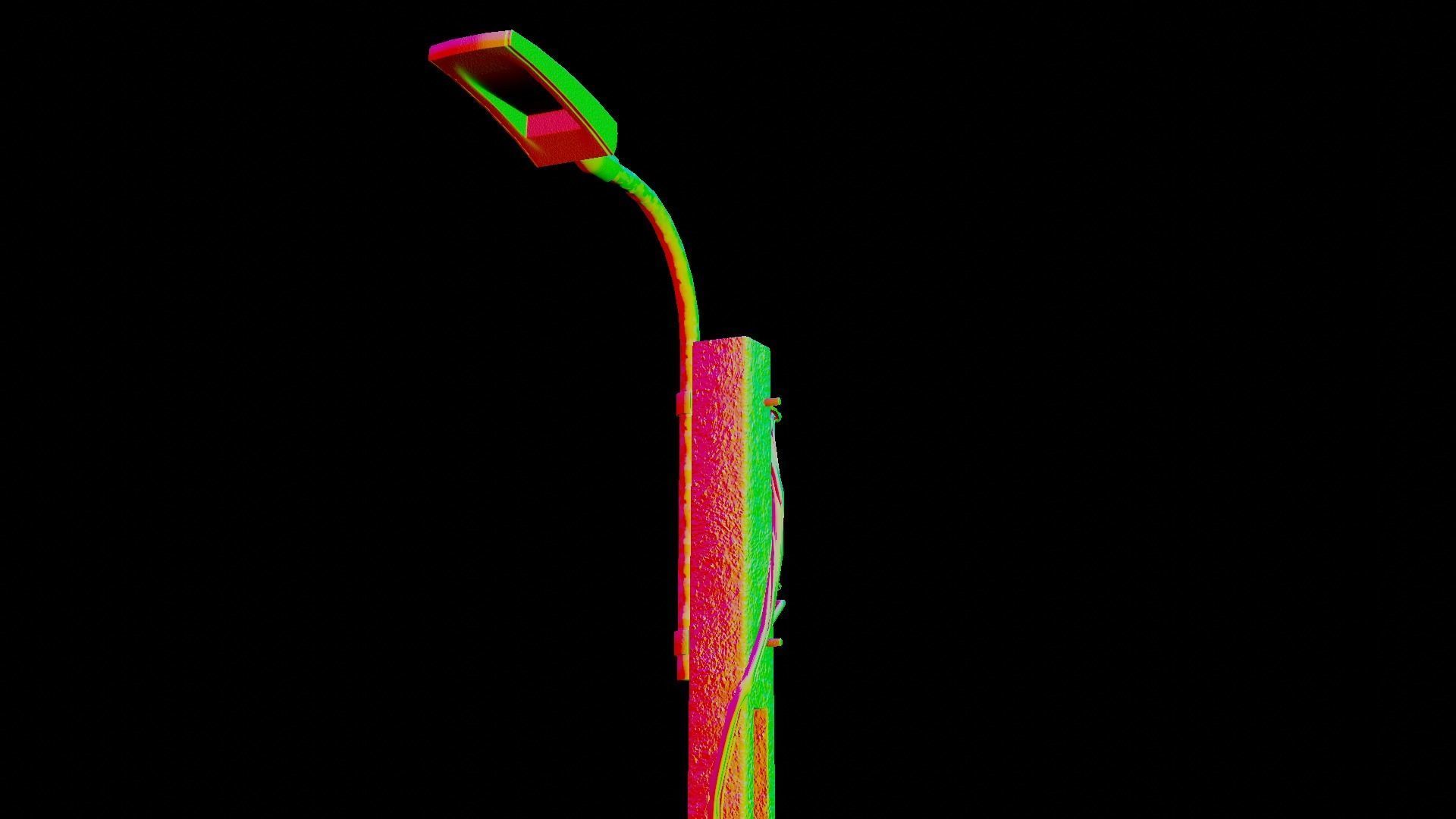 Concrete street lamp Low-poly 3D model_33