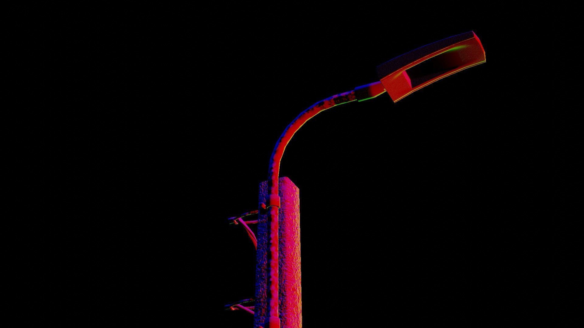 Concrete street lamp Low-poly 3D model_32