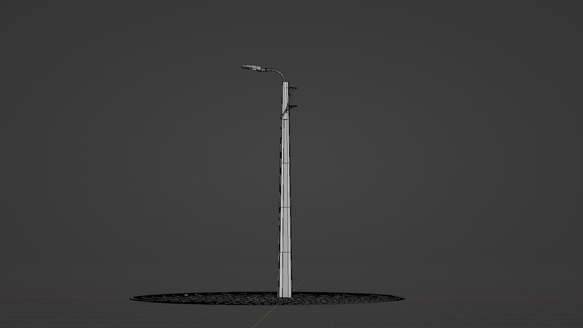 Concrete street lamp Low-poly 3D model_42