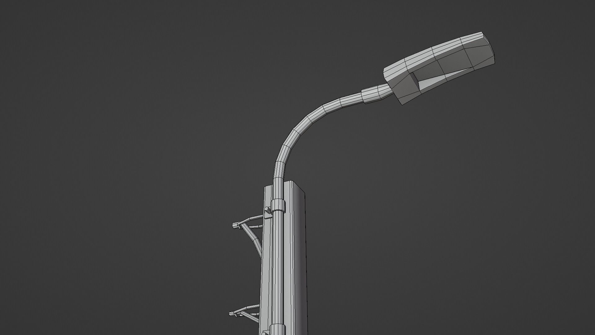 Concrete street lamp Low-poly 3D model_45