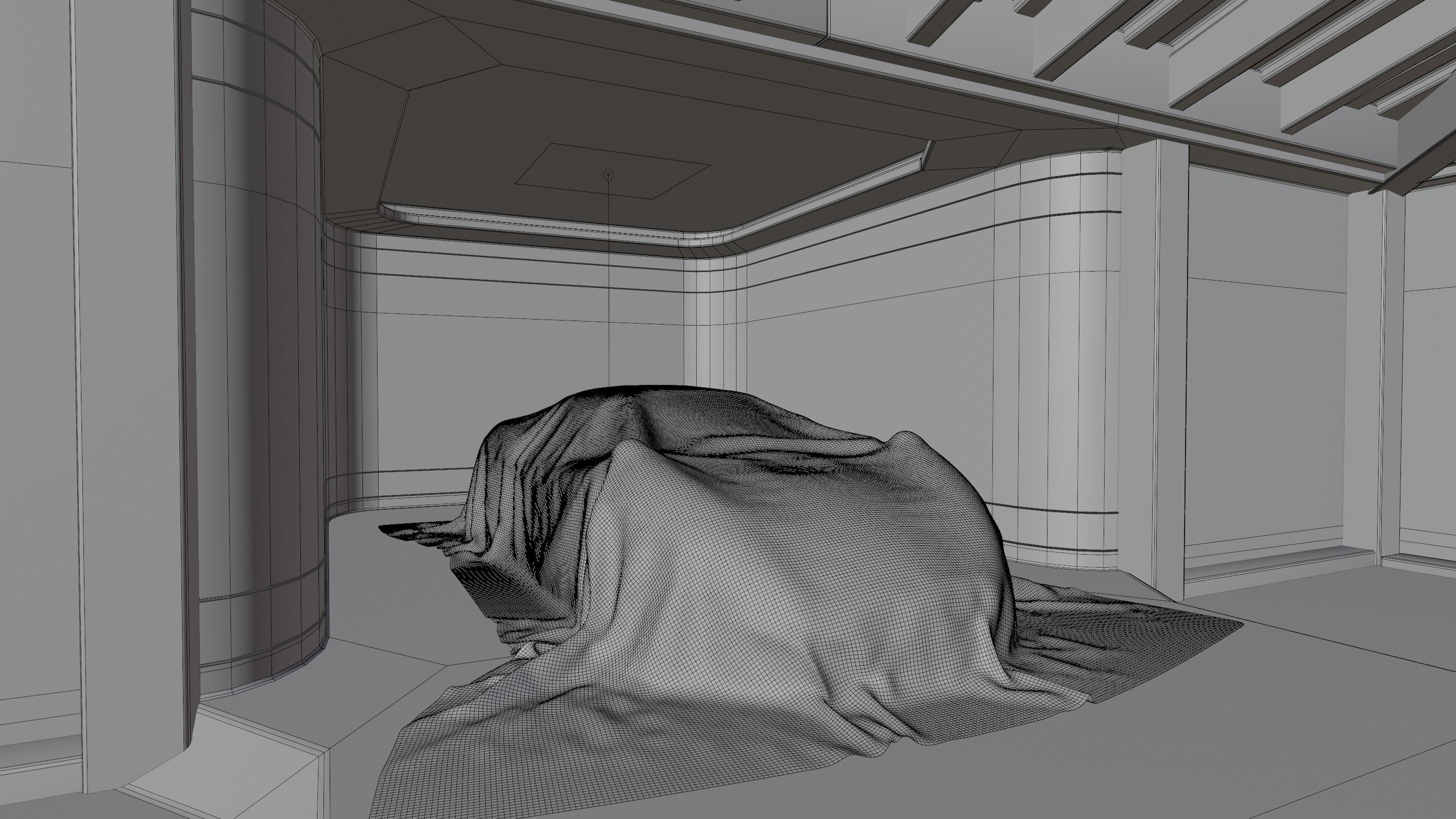 Car studio interior 3D model 3D model_7