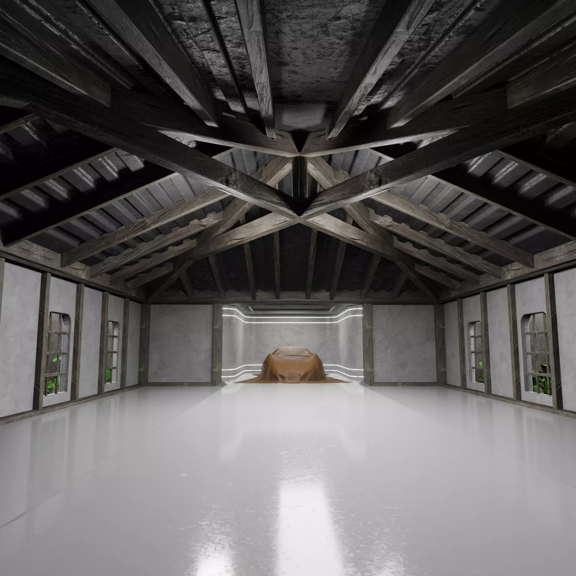 Car studio interior 3D model 3D model_0