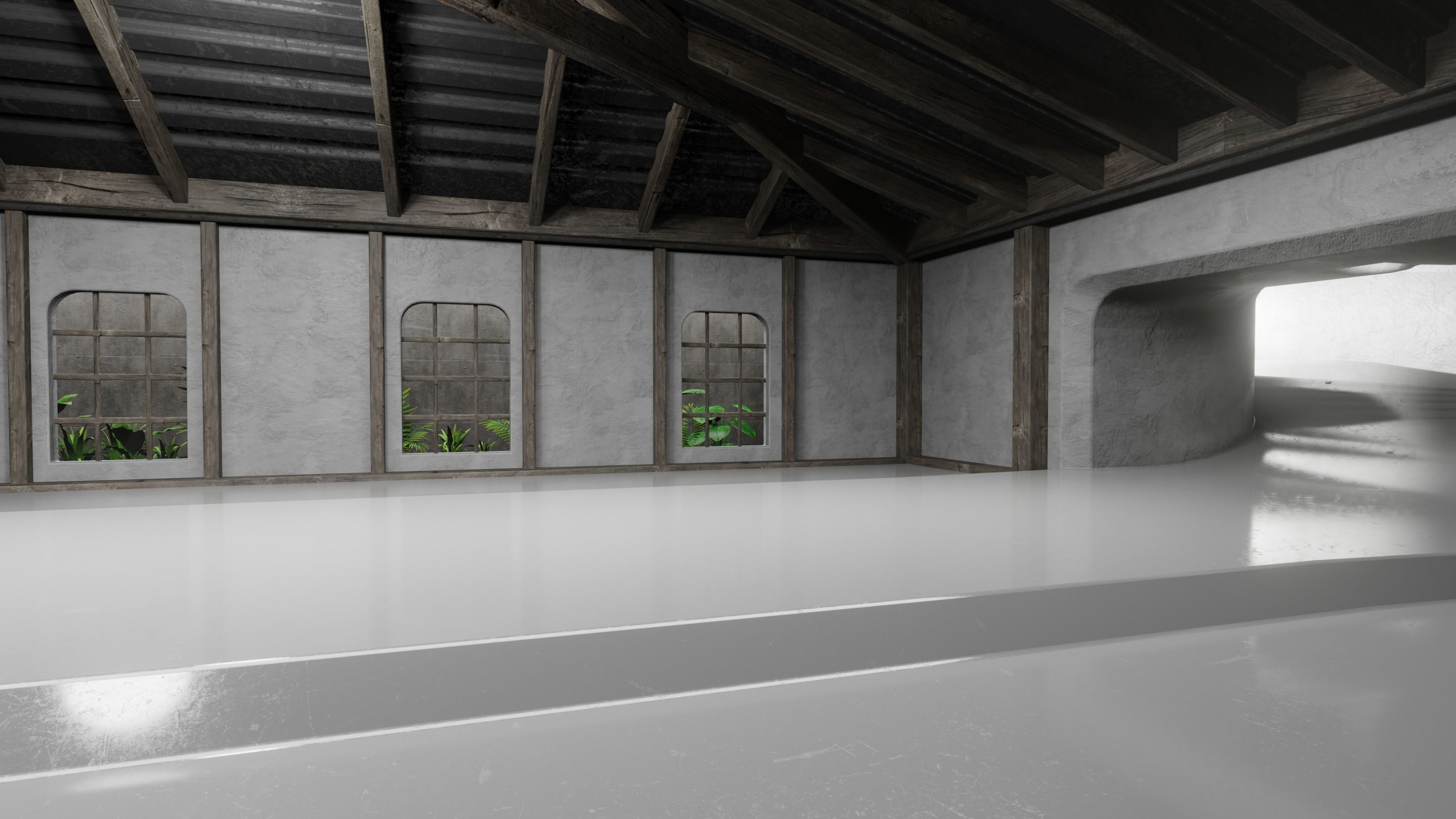 Car studio interior 3D model 3D model_6