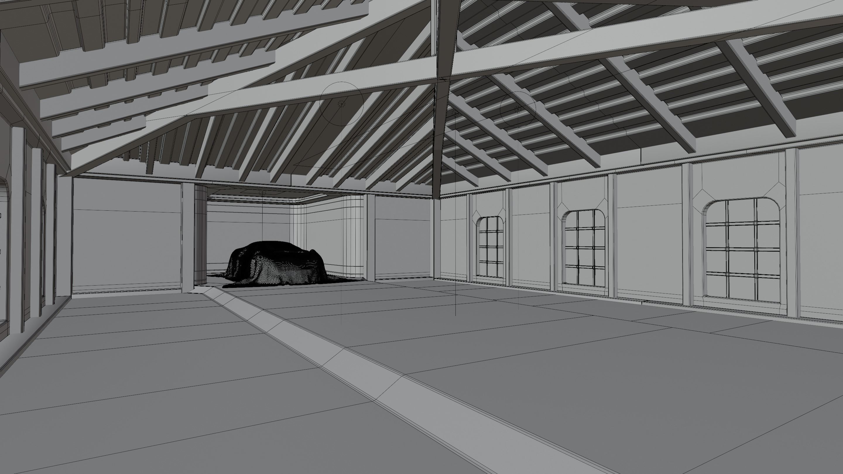 Car studio interior 3D model 3D model_17
