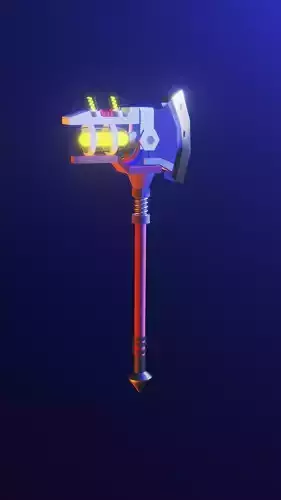 Ax of the future Low-poly 3D model