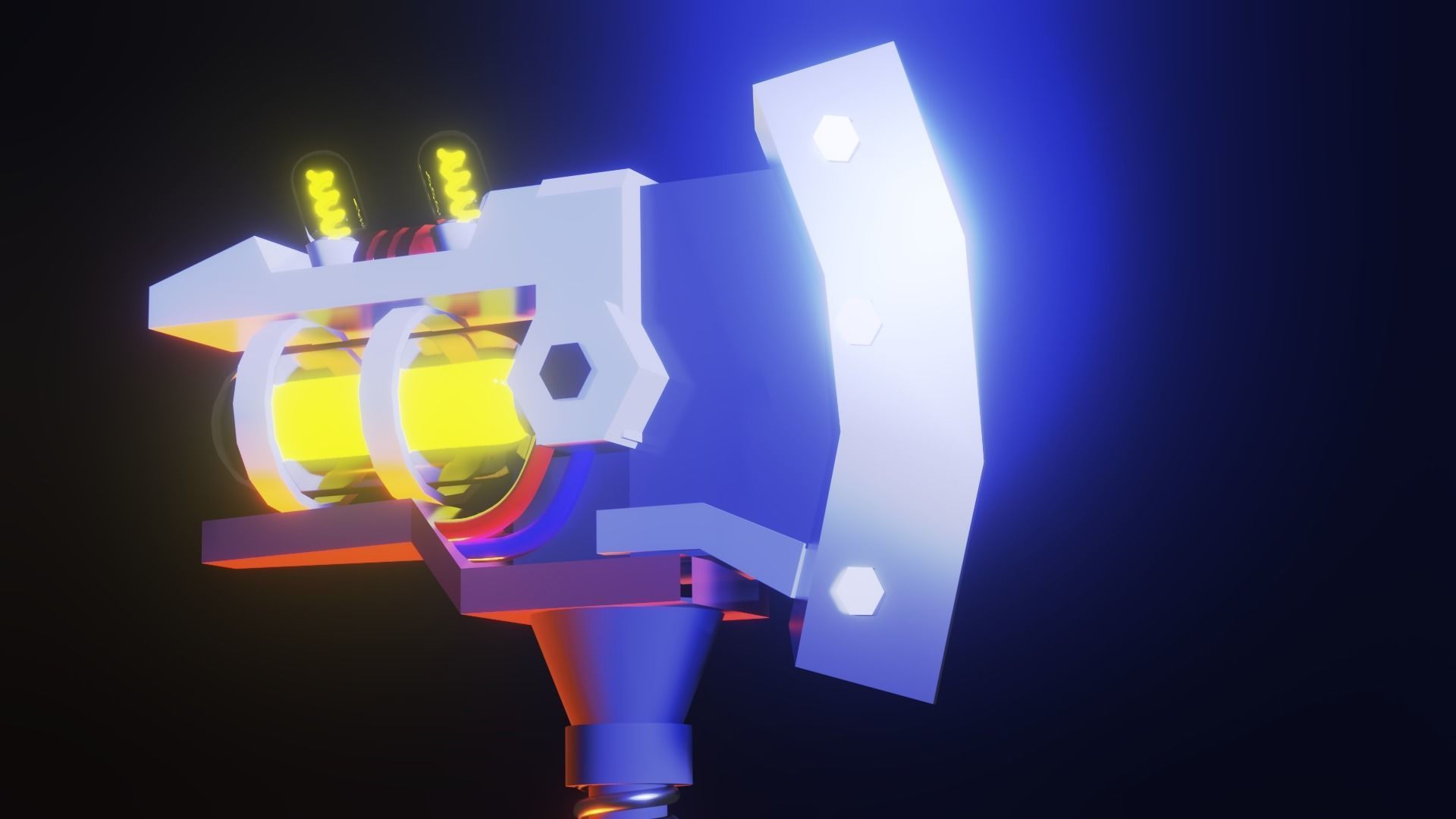 Ax of the future Low-poly 3D model_4