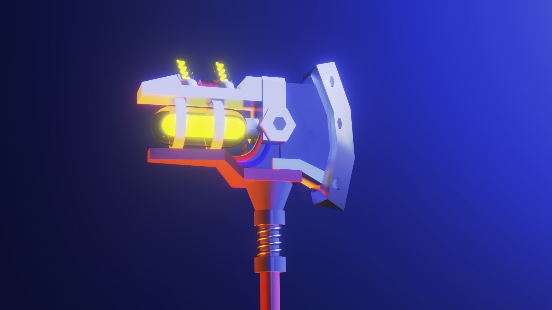 Ax of the future Low-poly 3D model_1
