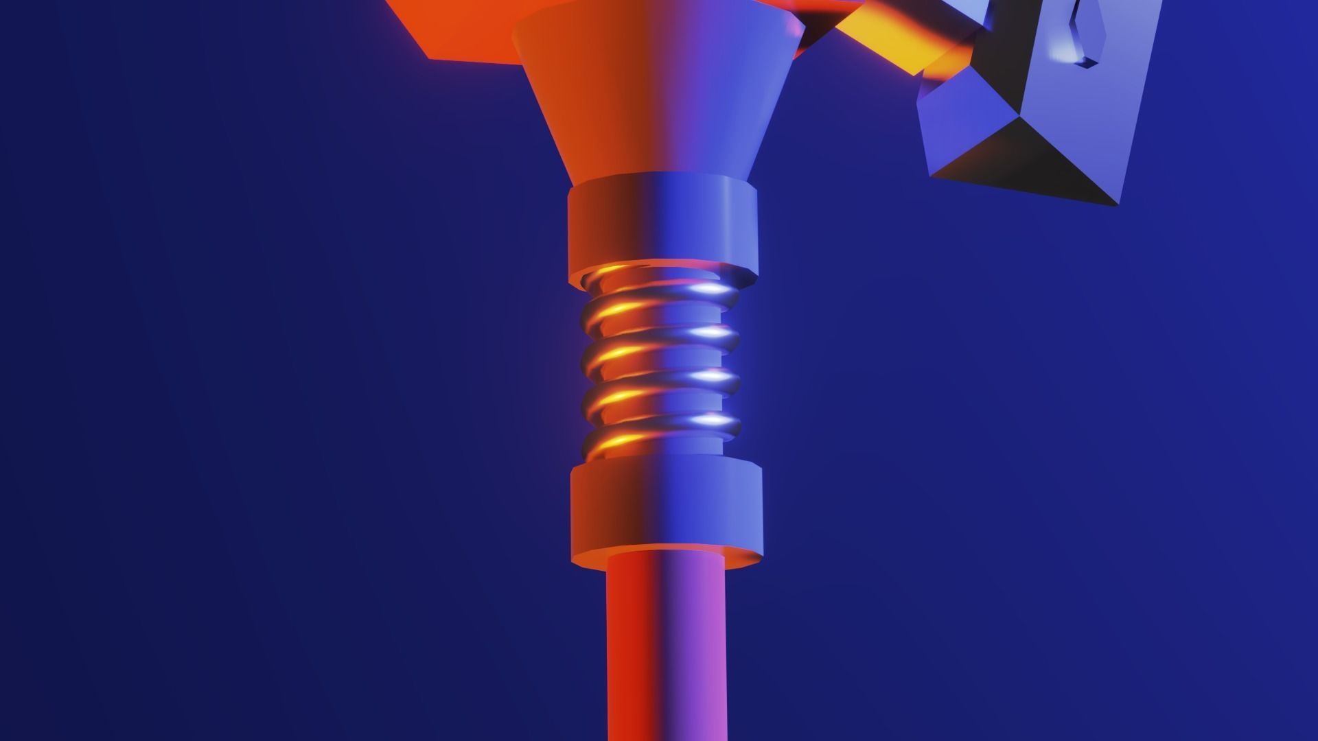 Ax of the future Low-poly 3D model_3