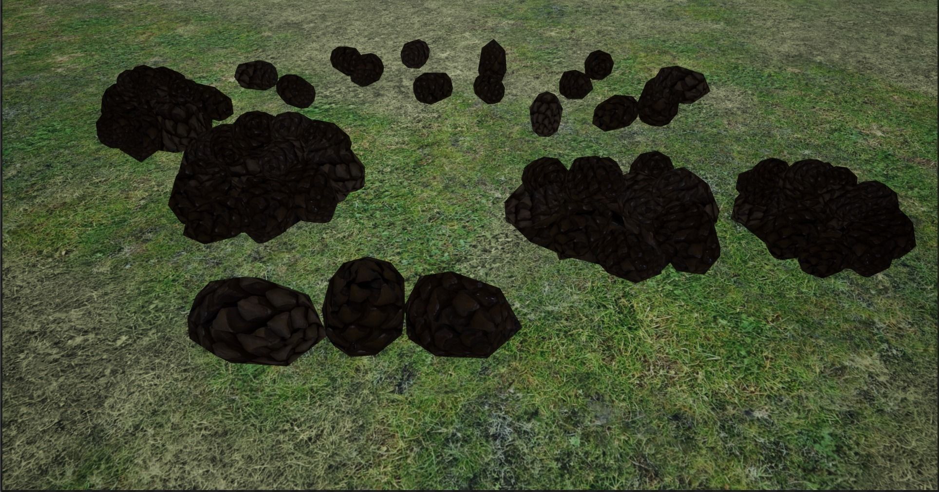 Lowpoly Pinecones and stack of Pinecones Low-poly 3D model_1