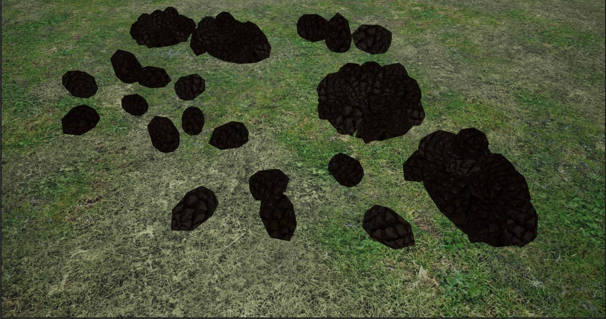 Lowpoly Pinecones and stack of Pinecones Low-poly 3D model_5