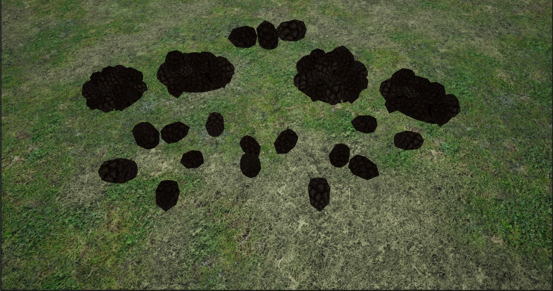 Lowpoly Pinecones and stack of Pinecones Low-poly 3D model_6