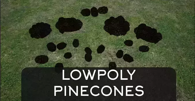 Lowpoly Pinecones and stack of Pinecones