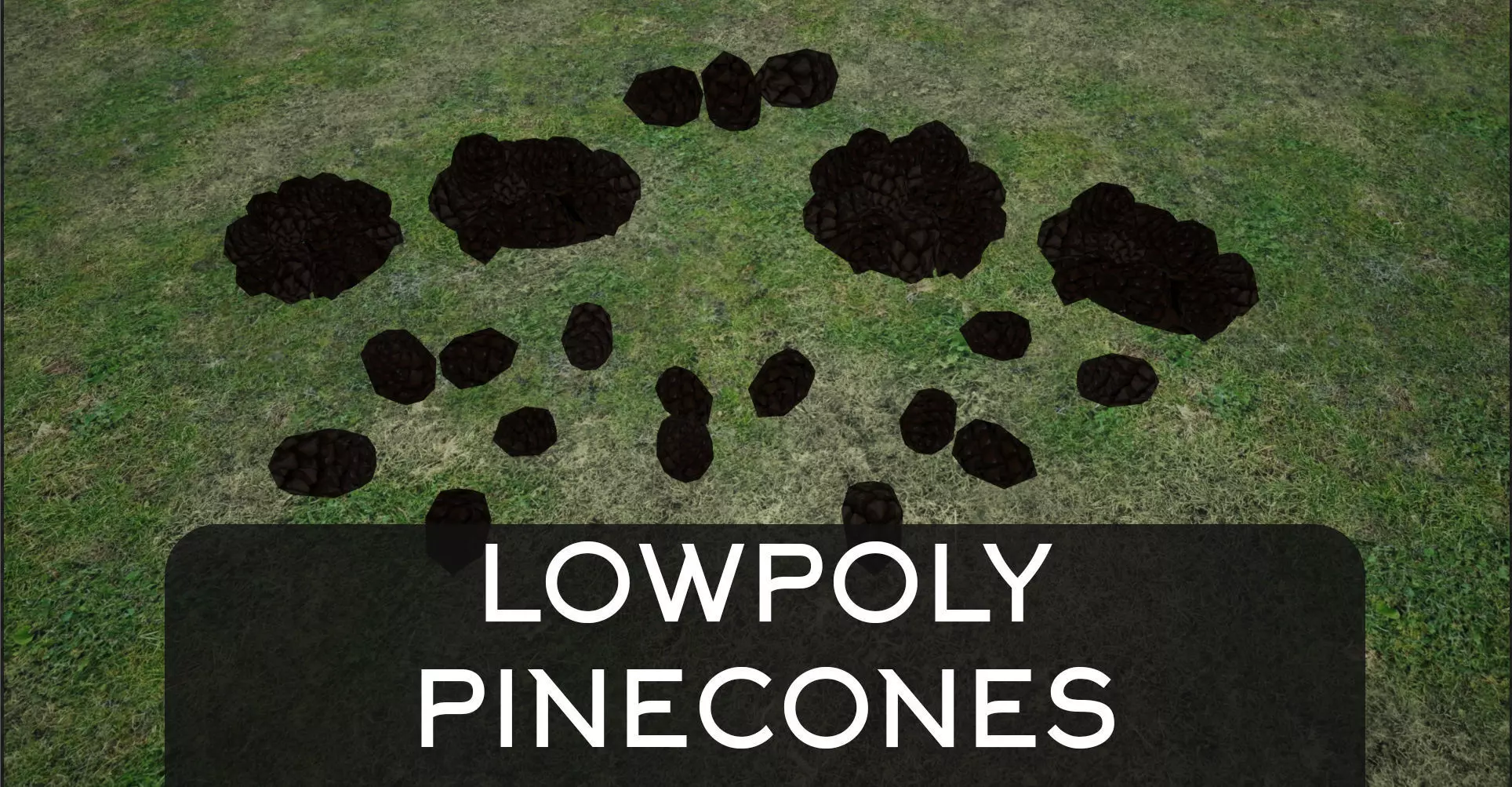 Lowpoly Pinecones and stack of Pinecones Low-poly 3D model_0