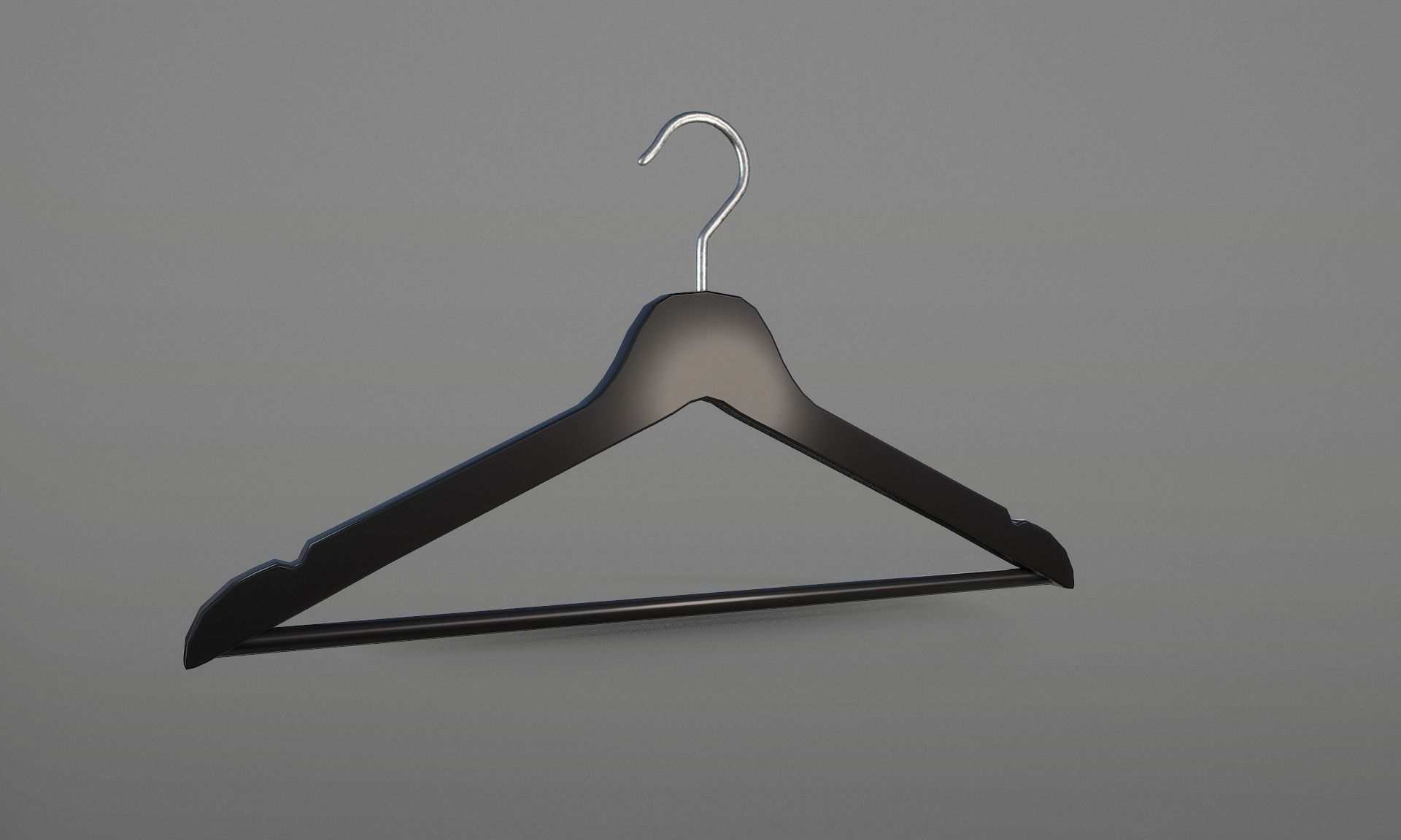 Plastic Black Coat Hanger 1A Low-poly 3D model_2