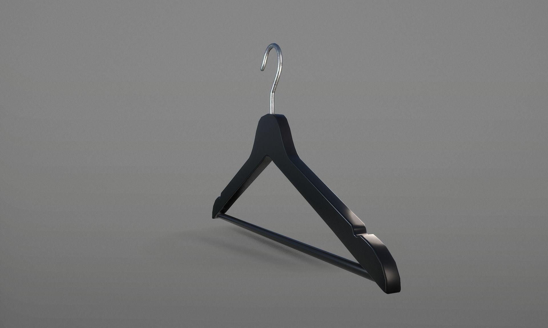 Plastic Black Coat Hanger 1A Low-poly 3D model_8