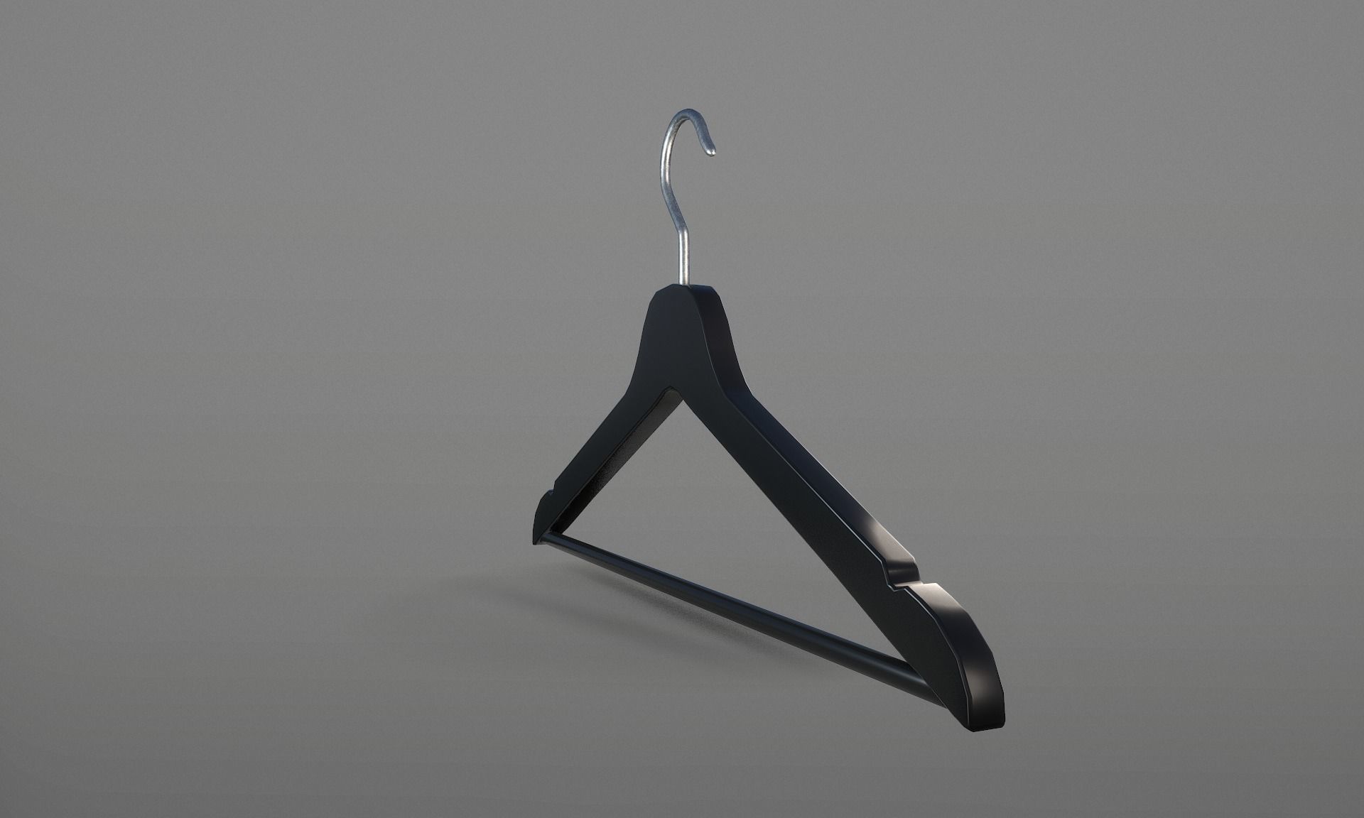 Plastic Black Coat Hanger 1A Low-poly 3D model_4
