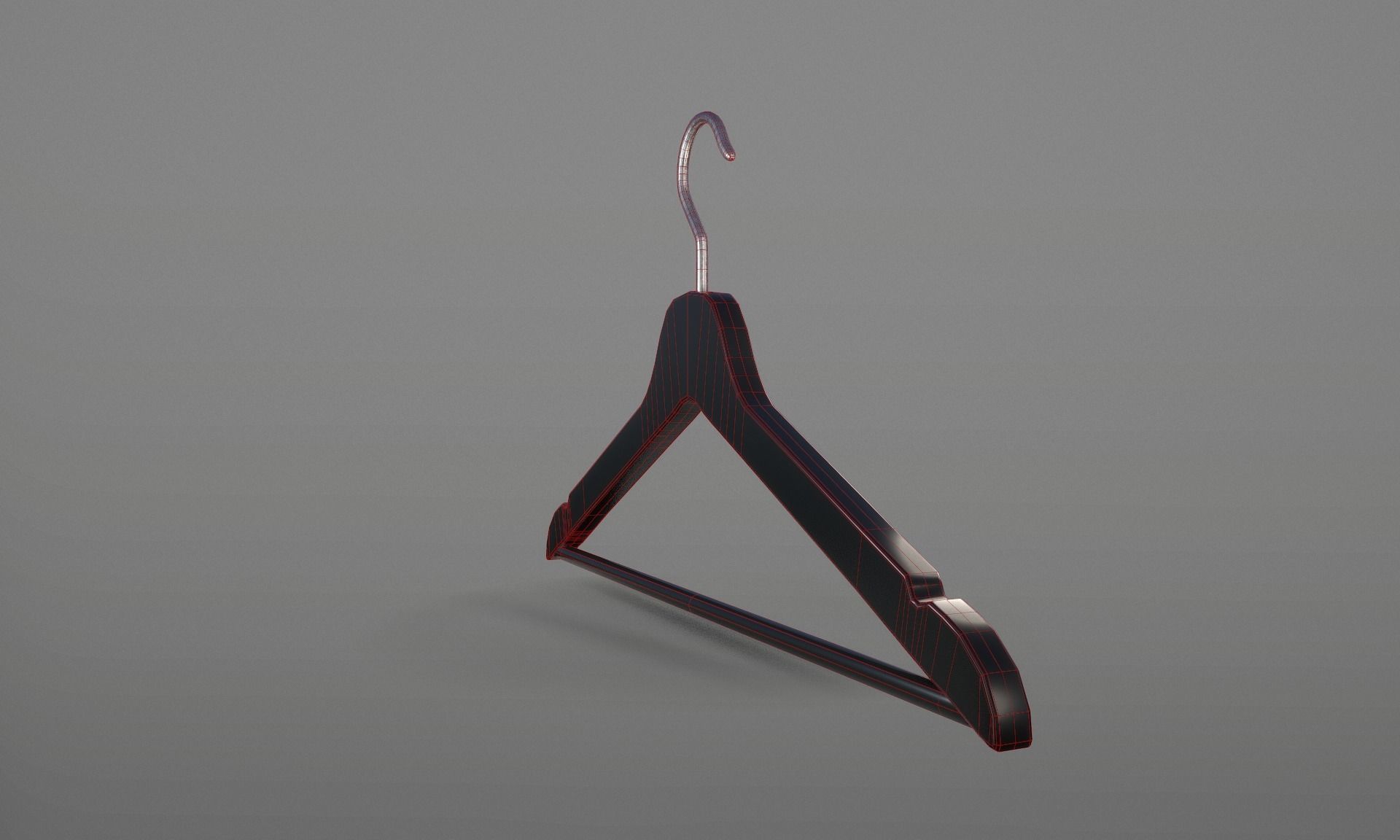 Plastic Black Coat Hanger 1A Low-poly 3D model_14