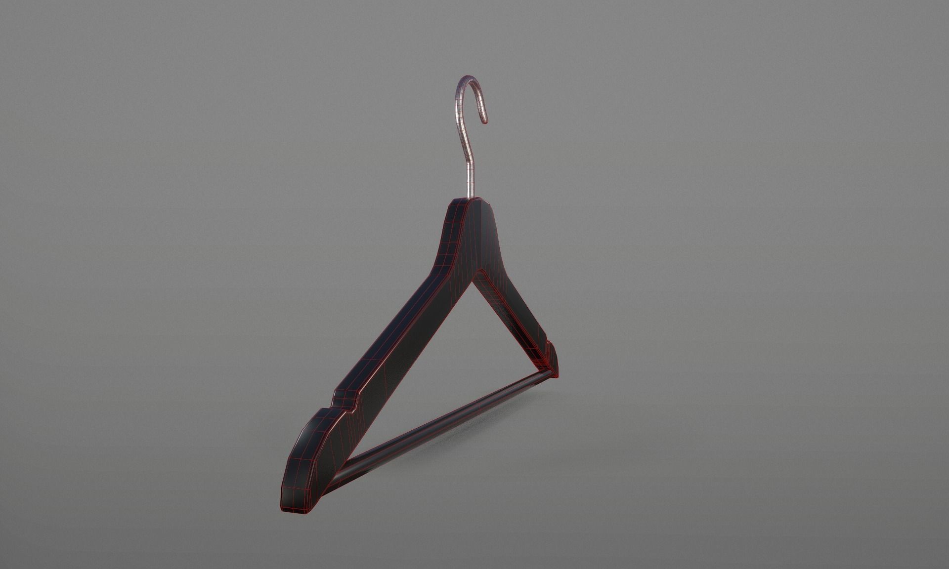 Plastic Black Coat Hanger 1A Low-poly 3D model_17