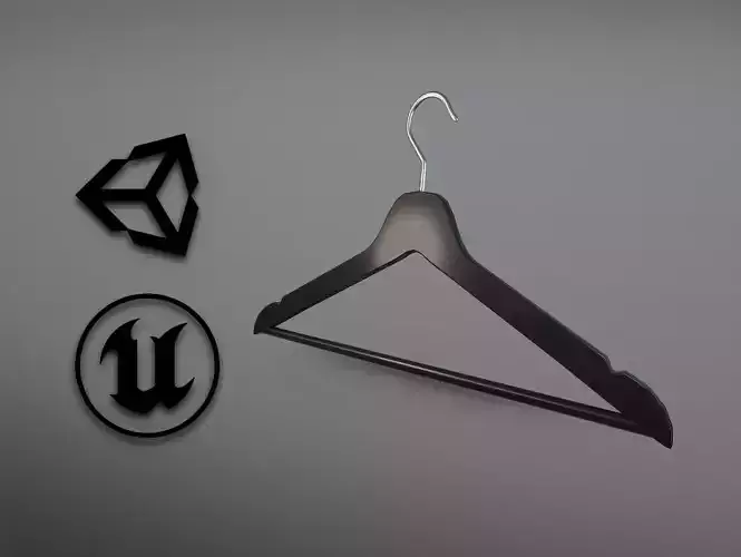 Plastic Black Coat Hanger 1A Low-poly 3D model