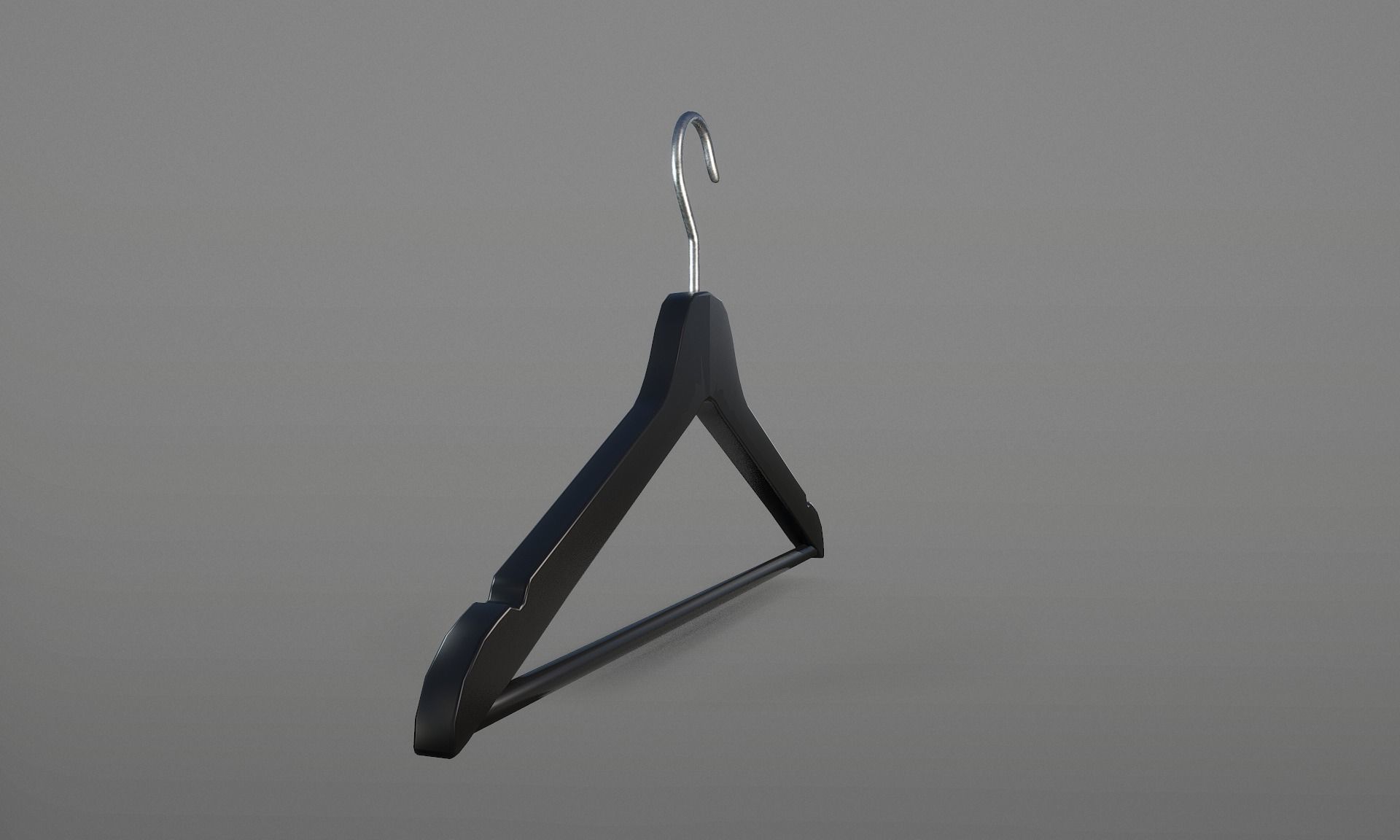 Plastic Black Coat Hanger 1A Low-poly 3D model_7