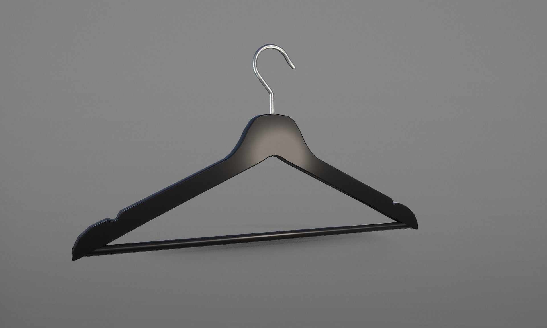Plastic Black Coat Hanger 1A Low-poly 3D model_6