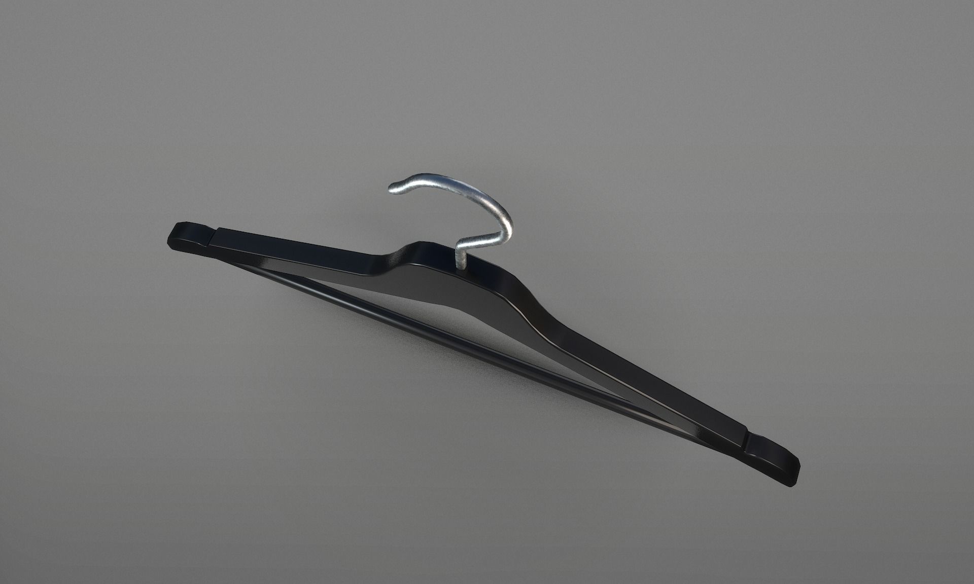 Plastic Black Coat Hanger 1A Low-poly 3D model_9