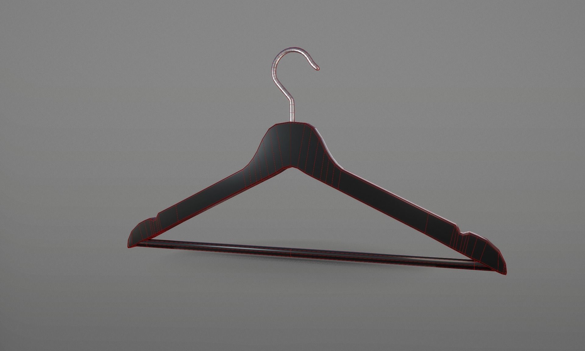 Plastic Black Coat Hanger 1A Low-poly 3D model_15