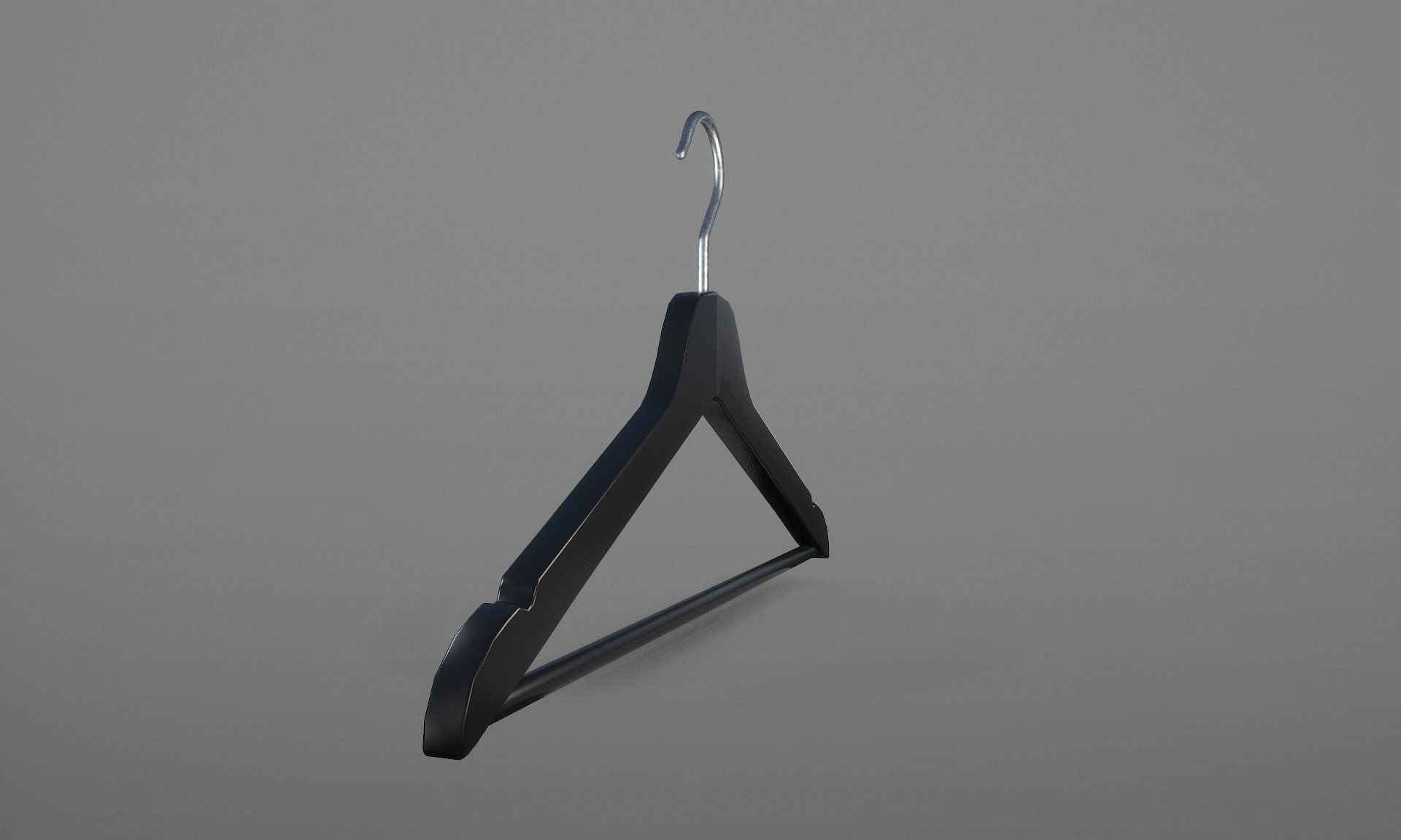 Plastic Black Coat Hanger 1A Low-poly 3D model_3